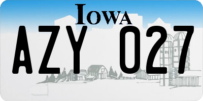 IA license plate AZY027