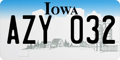 IA license plate AZY032