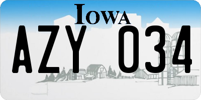 IA license plate AZY034