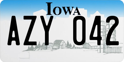 IA license plate AZY042