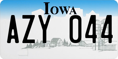 IA license plate AZY044