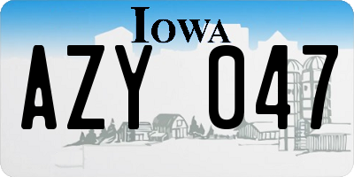 IA license plate AZY047