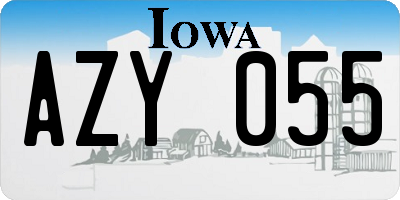 IA license plate AZY055