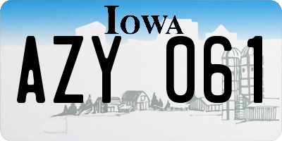 IA license plate AZY061