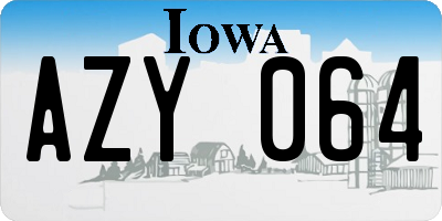 IA license plate AZY064