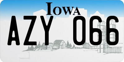 IA license plate AZY066