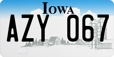 IA license plate AZY067