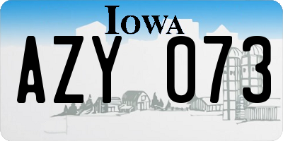 IA license plate AZY073