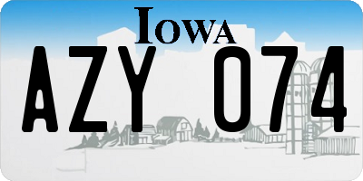 IA license plate AZY074