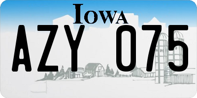 IA license plate AZY075