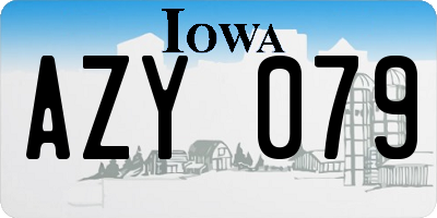 IA license plate AZY079