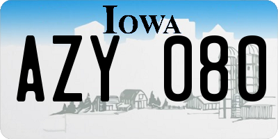 IA license plate AZY080
