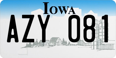 IA license plate AZY081