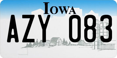 IA license plate AZY083