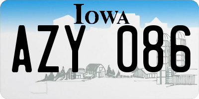 IA license plate AZY086