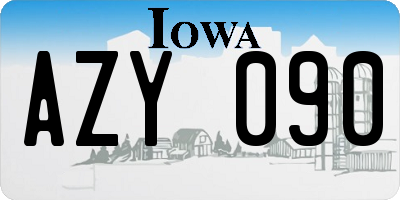 IA license plate AZY090
