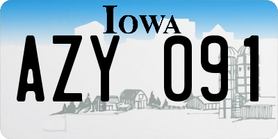 IA license plate AZY091