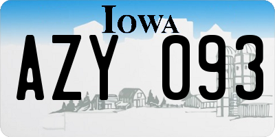 IA license plate AZY093