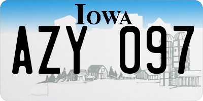 IA license plate AZY097