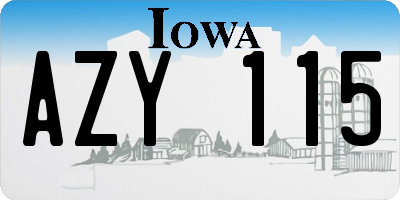 IA license plate AZY115