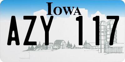 IA license plate AZY117