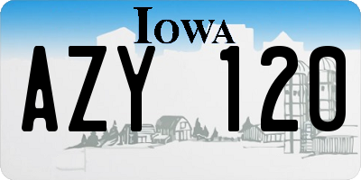 IA license plate AZY120