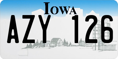 IA license plate AZY126