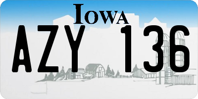 IA license plate AZY136