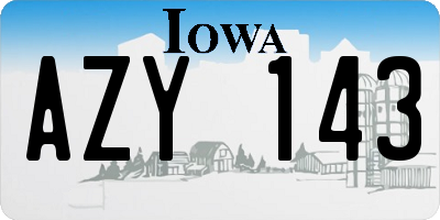 IA license plate AZY143