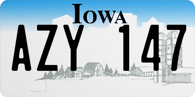 IA license plate AZY147