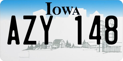 IA license plate AZY148