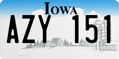 IA license plate AZY151