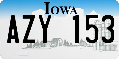 IA license plate AZY153