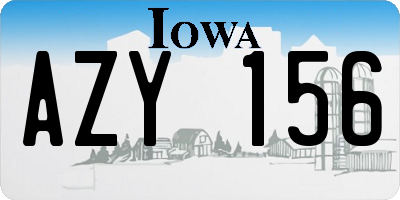 IA license plate AZY156