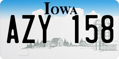 IA license plate AZY158