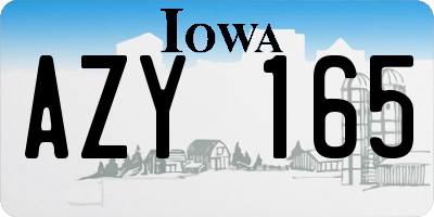 IA license plate AZY165