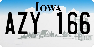 IA license plate AZY166