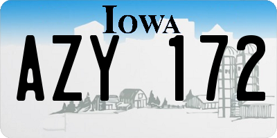 IA license plate AZY172
