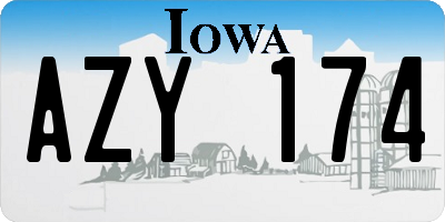 IA license plate AZY174