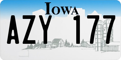 IA license plate AZY177