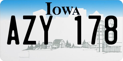 IA license plate AZY178