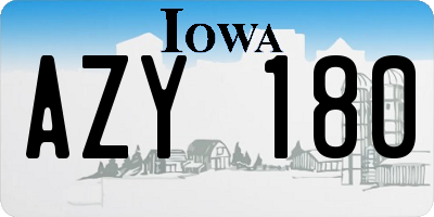 IA license plate AZY180