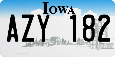 IA license plate AZY182