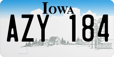 IA license plate AZY184