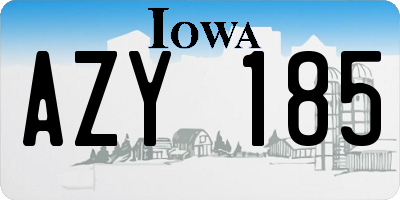 IA license plate AZY185