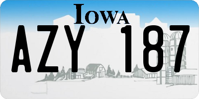 IA license plate AZY187