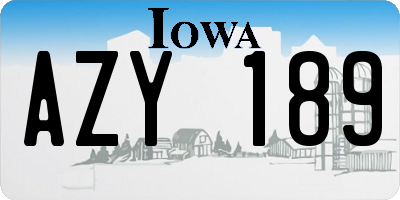 IA license plate AZY189