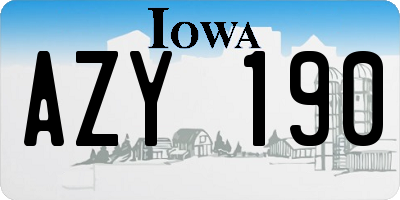 IA license plate AZY190