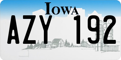 IA license plate AZY192