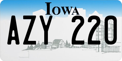 IA license plate AZY220